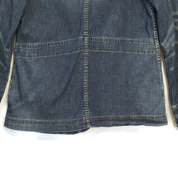 Anthropologie Holding Horses Patchwork Distressed Boho Denim Jacket Casual S - Picture 11 of 14